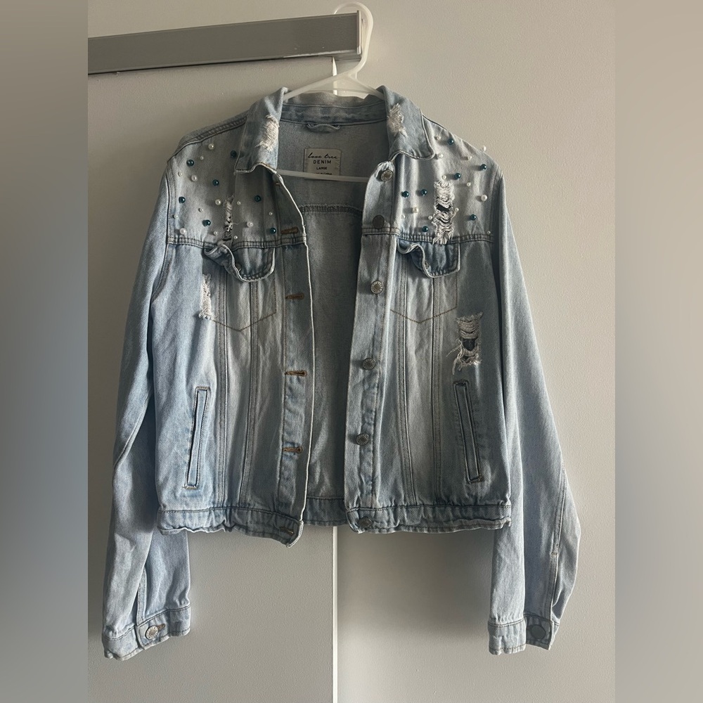 Light Blue Distressed Denim Jacket